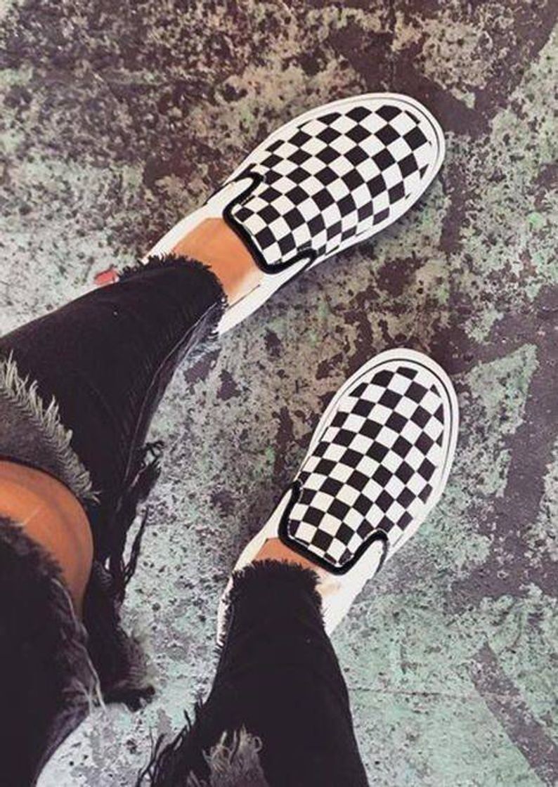 Fashion Vans slip on xadrez