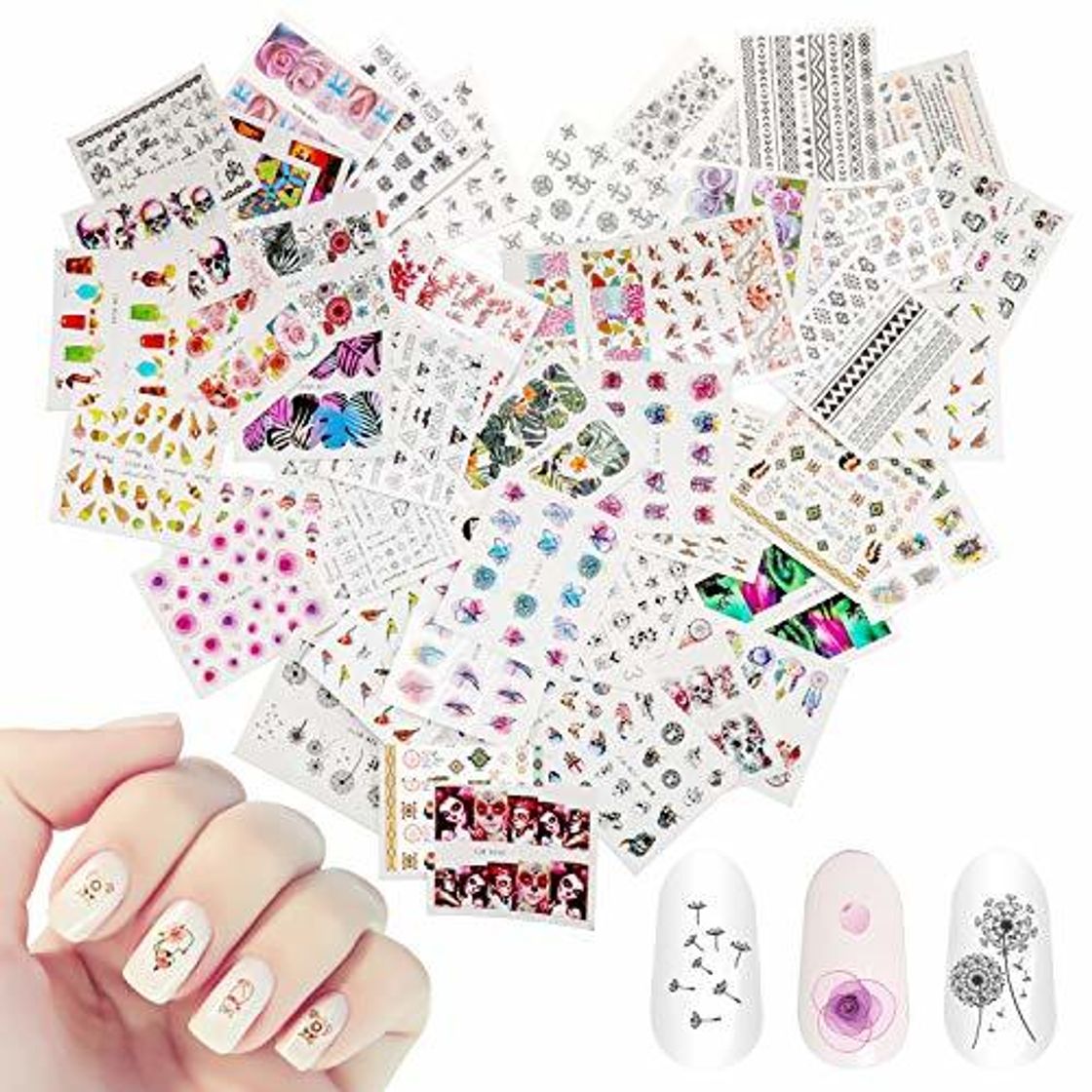 Beauty 48 hojas de arte de uñas mixtas