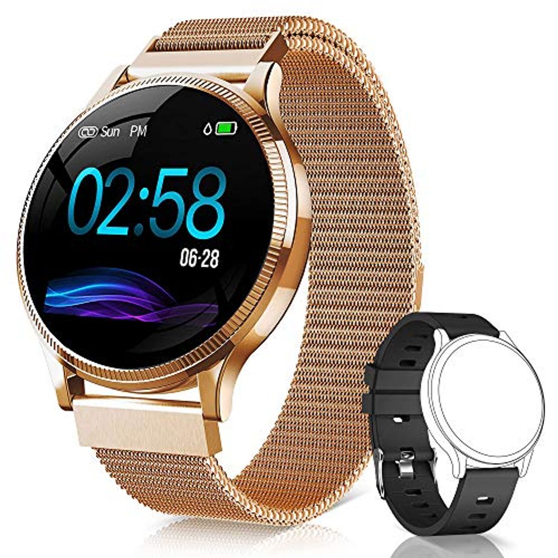 Electronic NAIXUES Smartwatch, Reloj Inteligente IP67 Pulsera Actividad Inteligente con Pulsómetro, Monitor de