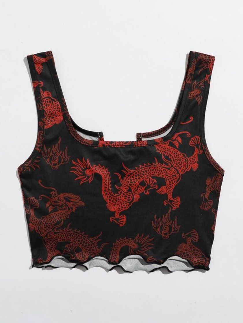 Moda cropped dragao vermelho