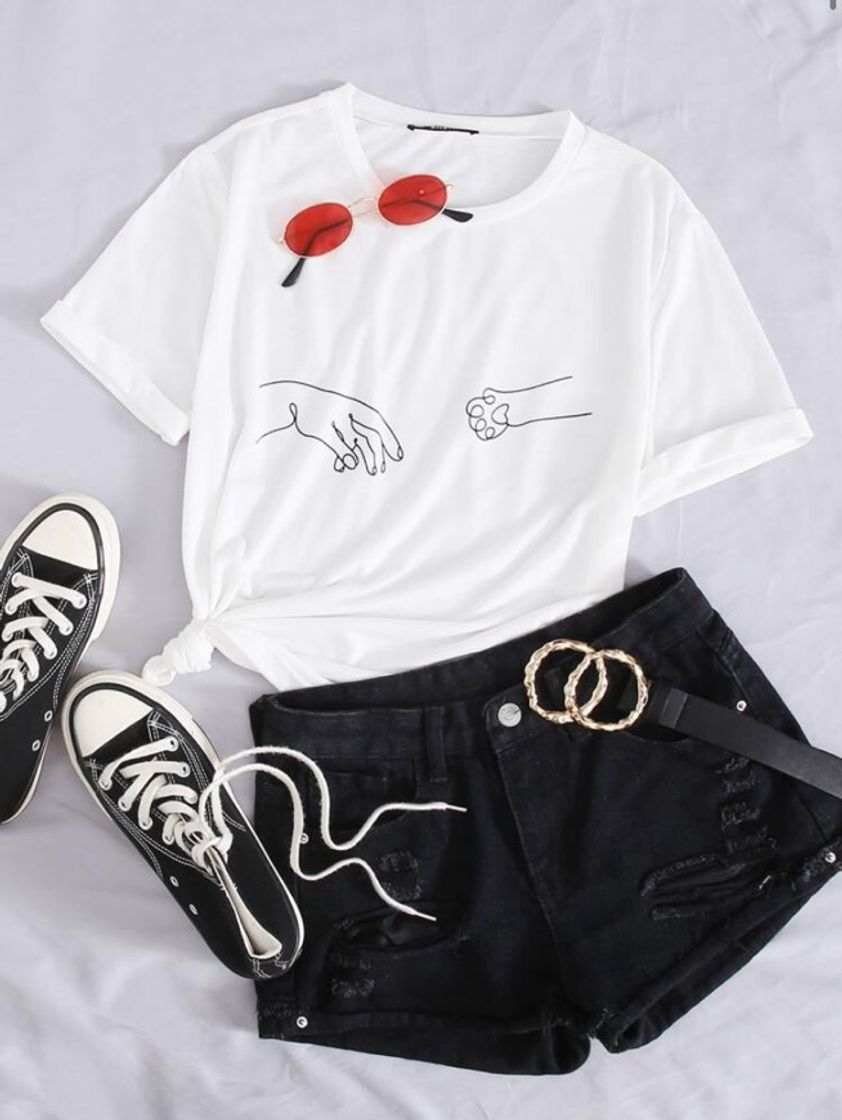 Moda Camiseta Cat Lover 