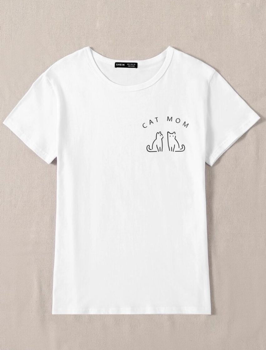 Moda Camiseta cat mom