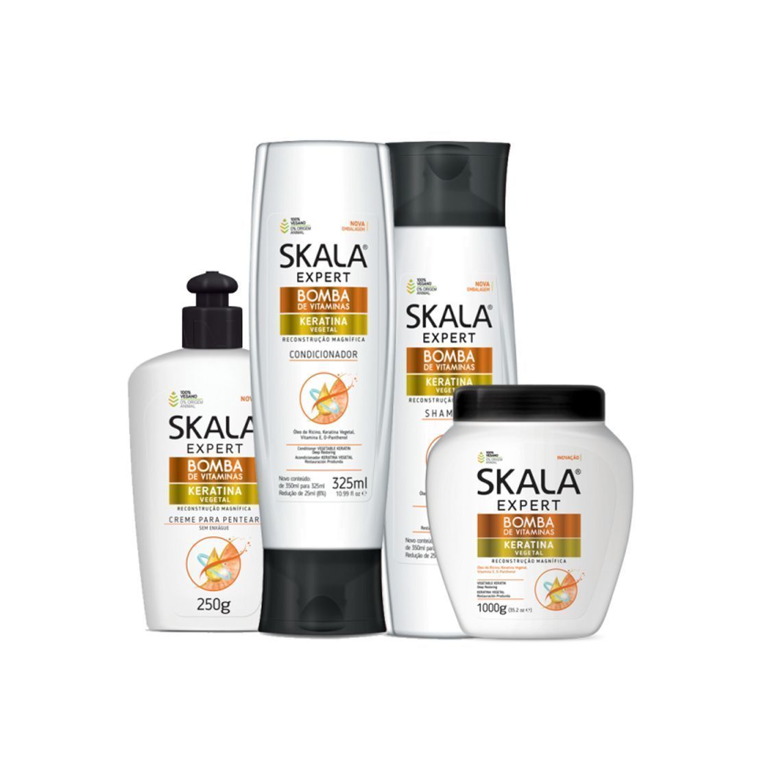 Social Skala Crema Acondicionadora Bomba de Vitaminas de Keratina Vegetal 1000 ml