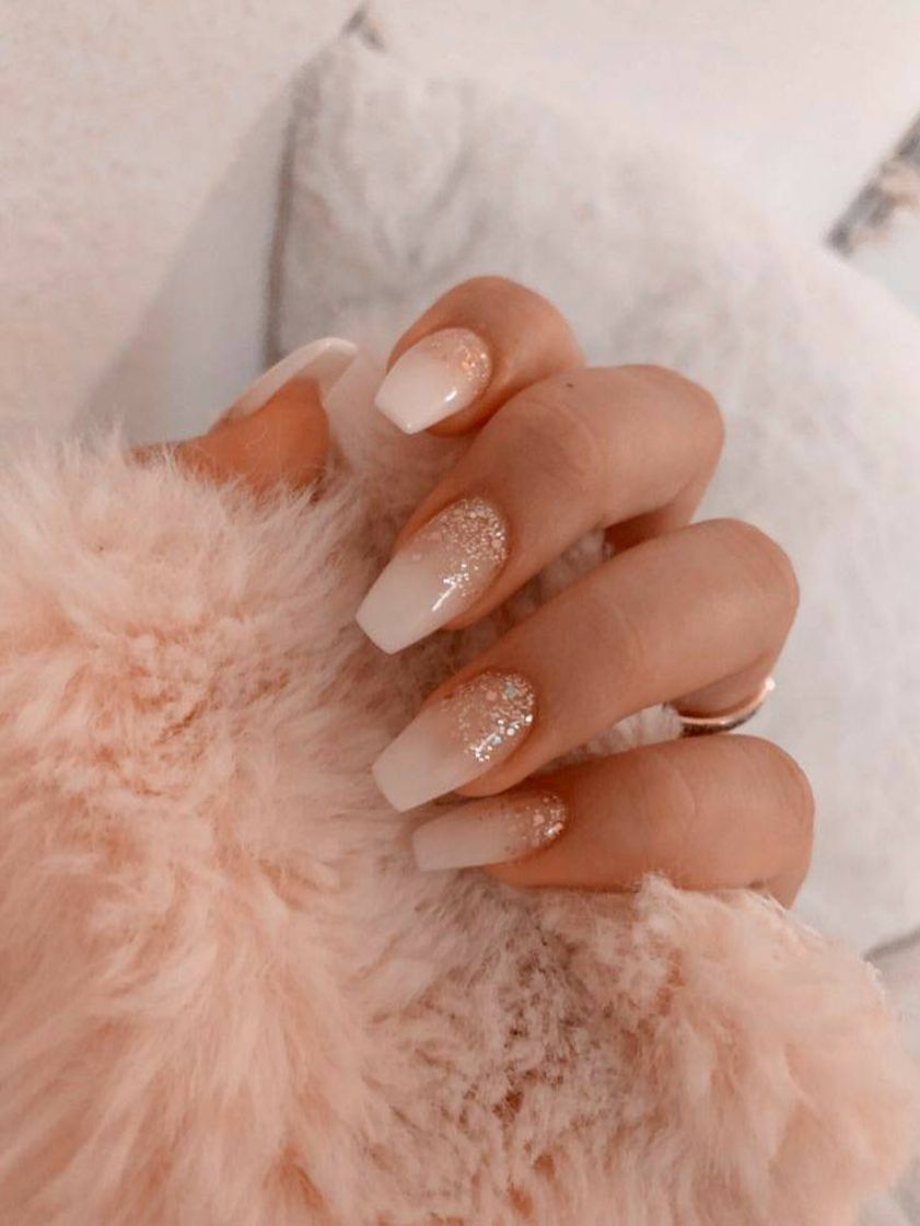 Moda ▪️Nails white gliter