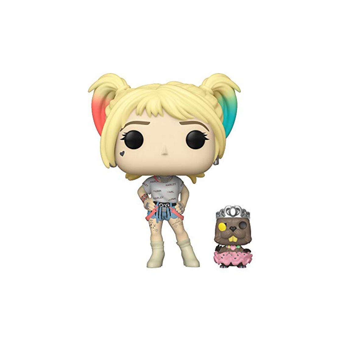 Social Funko- Pop Heroes: Birds of Prey-Harley Quinn w/Beaver Collectible Figure, Multicolor