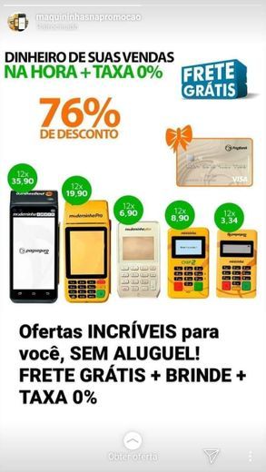 Máquininha de cartao. 