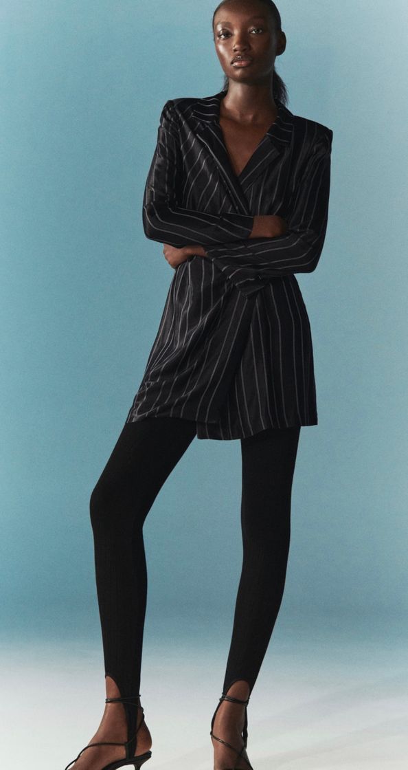 Fashion STRIPED BLAZER DRESS SPECIAL EDITION - Black