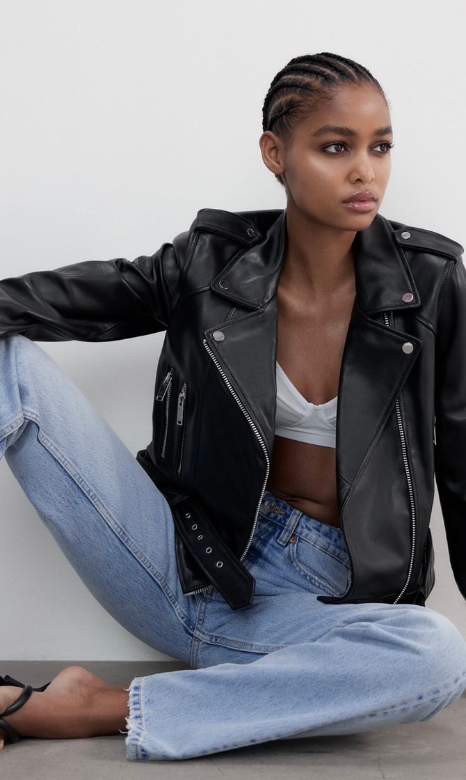 Social LEATHER JACKET - Black