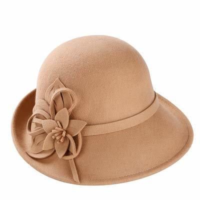 HWJDGWQ Sombreros Fedora de Lana de Estilo inglés para Mujer Sombrero de