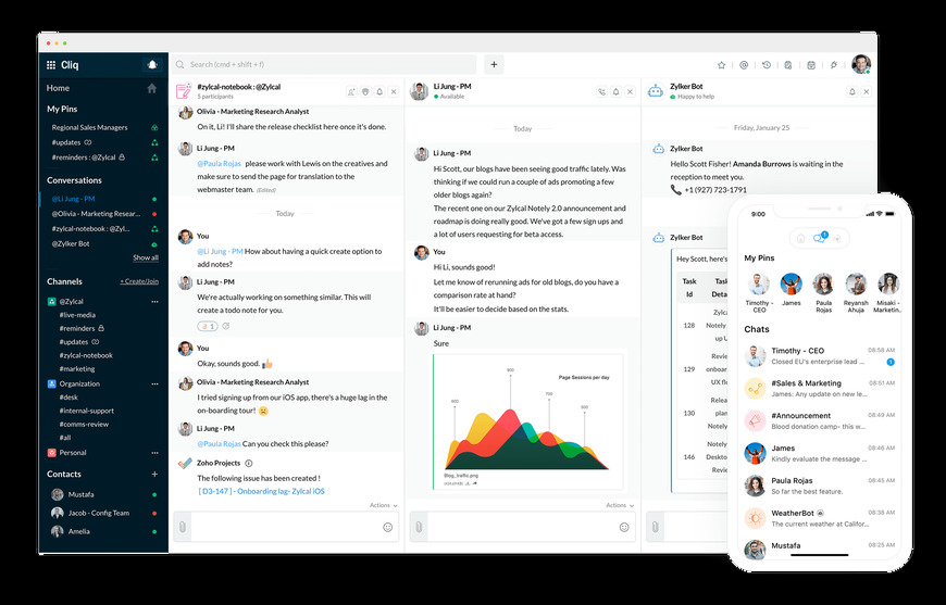 App Zoho Cliq - Team Communication