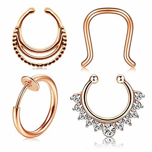 Lugar Incaton Fake Nose Ring Hoop 16 Gauge Faux Fake Lip Ear Septum