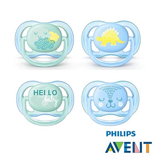 Lugares Philips AVENT Chupetes Ultra Soft Air//Novedad 2018//0 – 6 mo//Juego De 4 Boy//Incluye 2 ster ilisi ertra