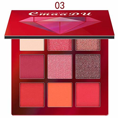 Social CmaaDu Sombras de Ojos de Brillos Diamantes 9pcs Paletas de Sombras para