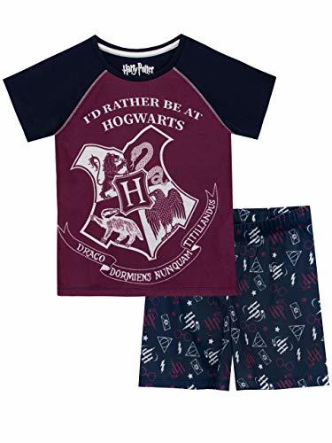 Place HARRY POTTER Pijamas de Manga Corta para Niñas Hogwarts Azul 12-13 Años