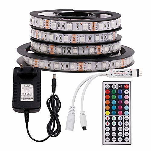 Place XUNATA 12V Tiras LED RGB 5050 SMD 300 LEDs Para TV Tira