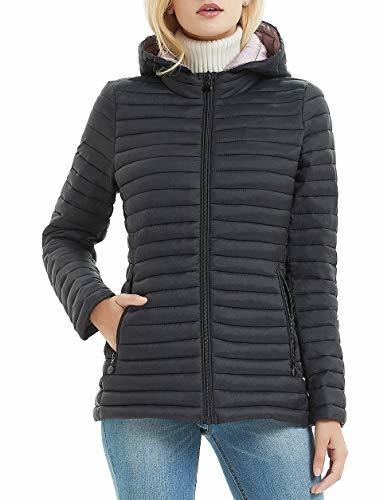 Producto Bellivera Chaqueta con Capucha Acolchada para Mujer. Tiene 2 Bolsillos con Cremallera