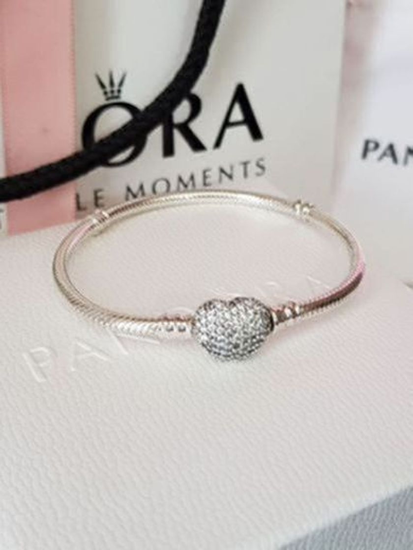 Moda Pulsera de corazón brillante PANDORA 