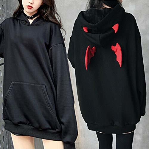 Producto Dastrues Women Demon Wings Hoodie Loose Sweatshirt Punk Gothic Long Sleeve Tops