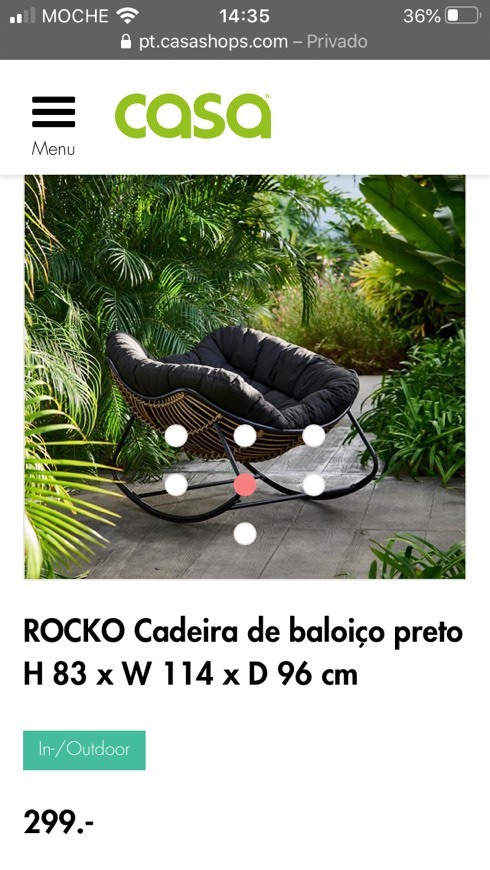 Moda ROCKO Cadeira de baloiço preto H 83 x W 114 x D 96 cm