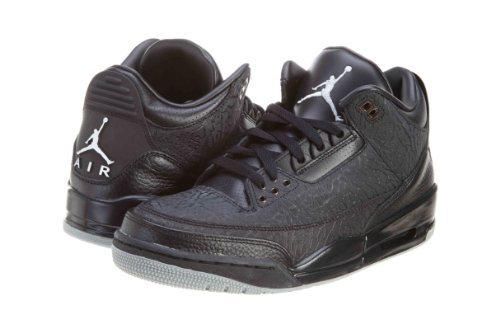 Mens Air Jordan 3 Retro Flip Negro Zapatos de Baloncesto Negro/metálicos de