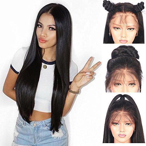 Andria Hair Peluca Lace Front Synthetic Wigs Long Straight Heat Resistant Hair