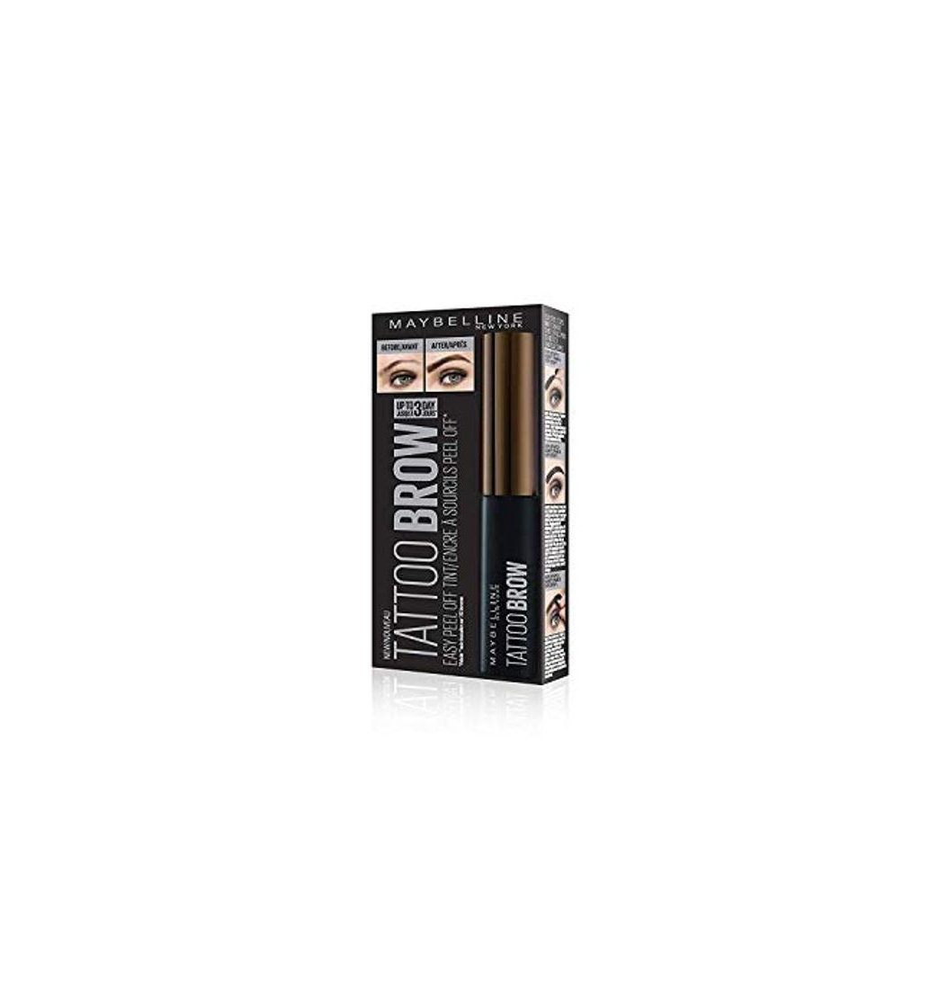 Belleza Maybelline Brow Tattoo Gel Tinte para Cejas Morenas, marrón oscuro