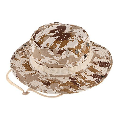 Place Sombrero Redondo Táctico, QMFIVE Sombrero de Camuflaje Boonie Gorra de protección Solar