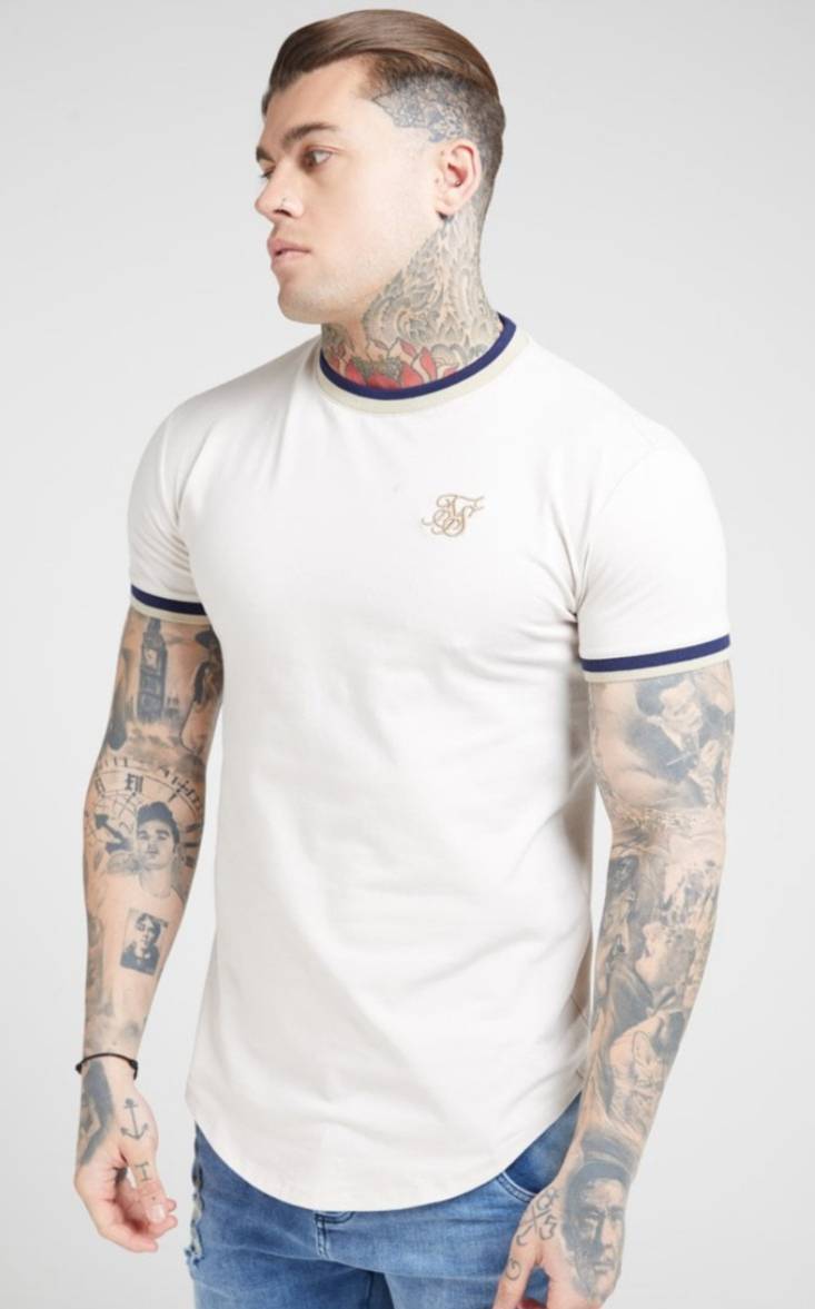 Products SikSilk S/S Rib Gym Tee – Stone

