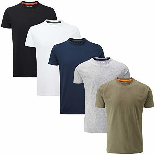 Moda Charles Wilson 5er Packung Einfarbige T-Shirts mit Rundhalsausschnitt