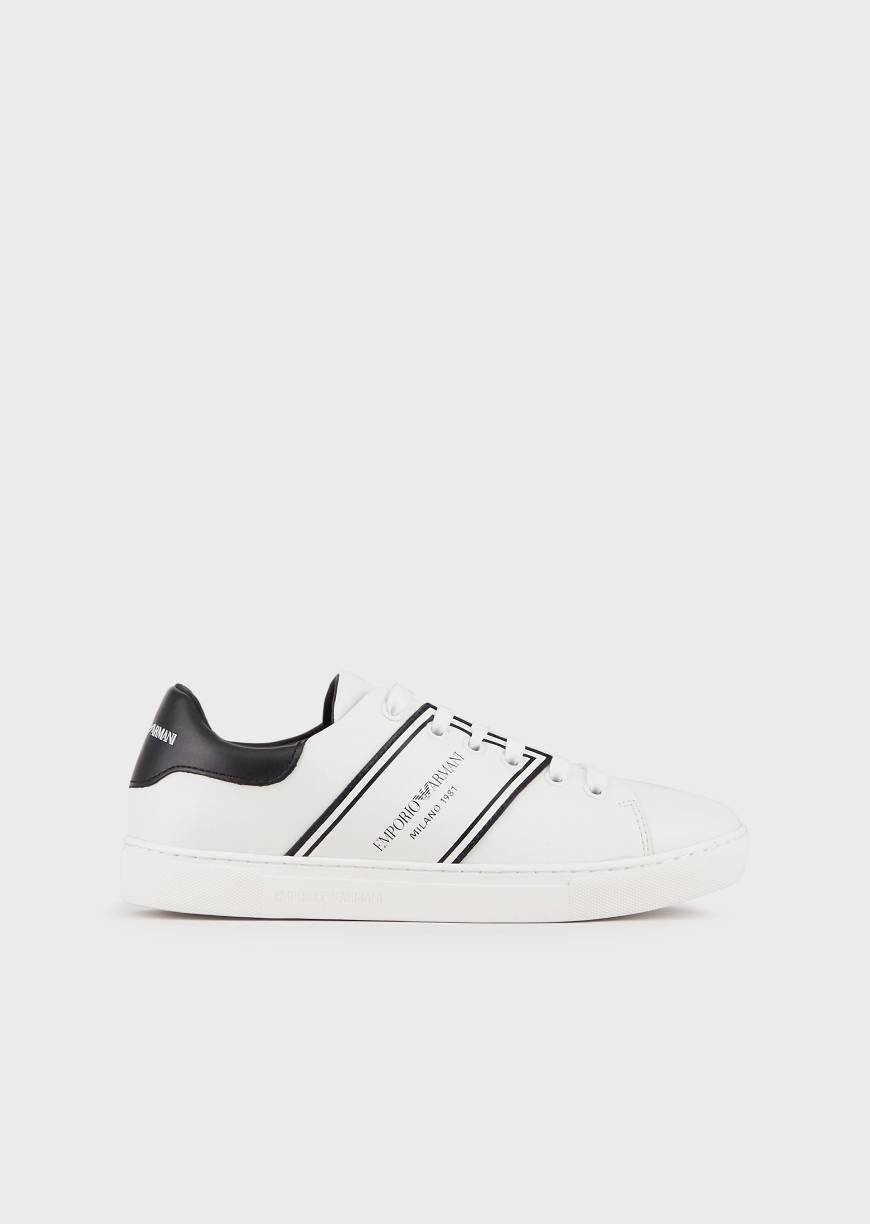 Productos Emporio Armani leather sneakers with side logo   