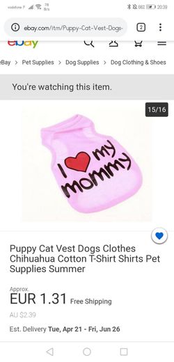 Puppy Vest Dogs Clothes Cotton T-Shirt Shirts 