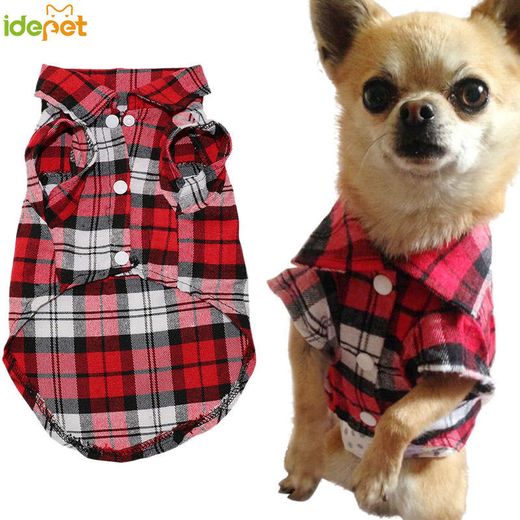 Pet Dog Clothes for Puppy Summer Dog Vest Plaid