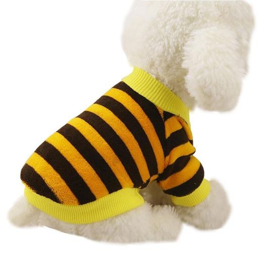Striped Heart Small Dog Clothes Winter Warm Puppy Coat Soft 