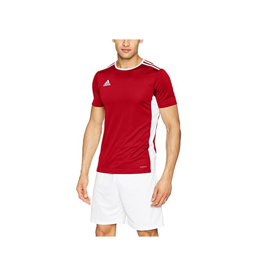 Social adidas Entrada 18 JSY Jersey de Fútbol de Manga Corta, Hombre, Rojo