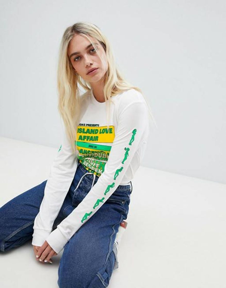 Social Camiseta de manga larga con gráfico en la parte delantera 