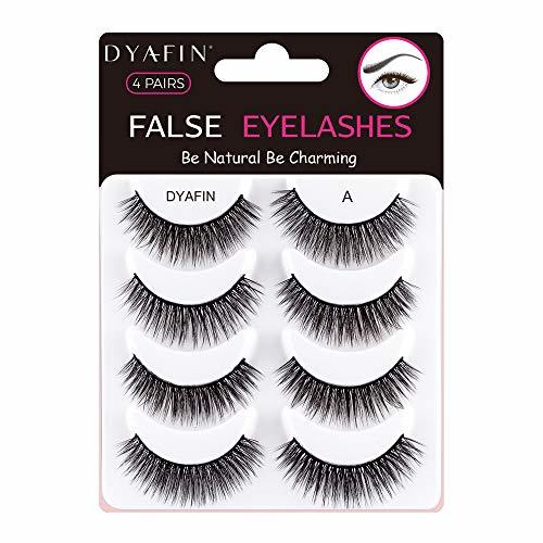 Beauty DYAFIN Natural 3D Pestañas Postizas, Multipack Pestañas Falsas Hechas a Mano Ligeras