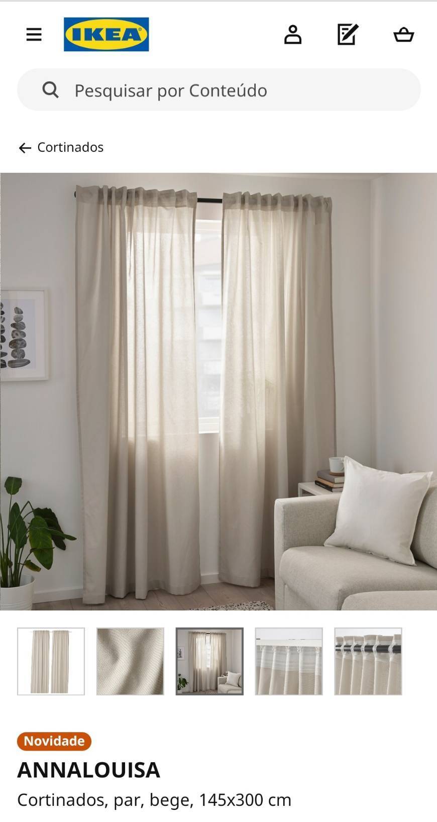 Fashion Cortinados Ikea creme 