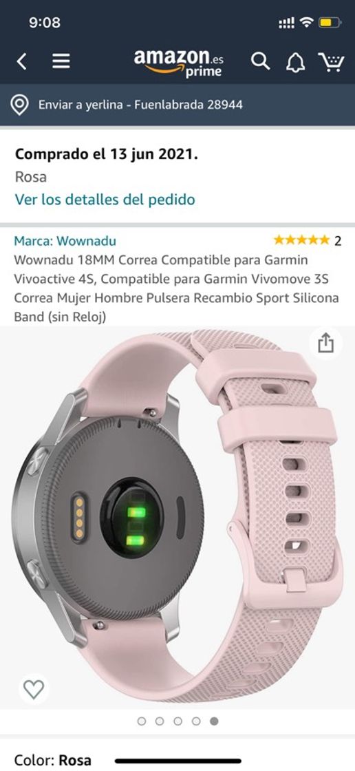 Products Correa rosa para mi garmin vivo active 4s