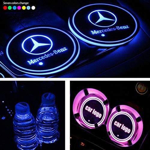 Producto Interestingcar LED Car Cup Holder Lights,LED Car Logo Cup Holder Pad Waterproof