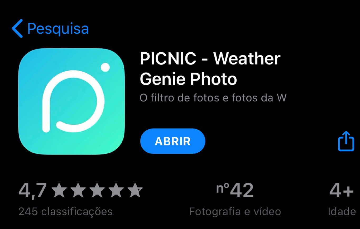 App Picnic melhora o céu 