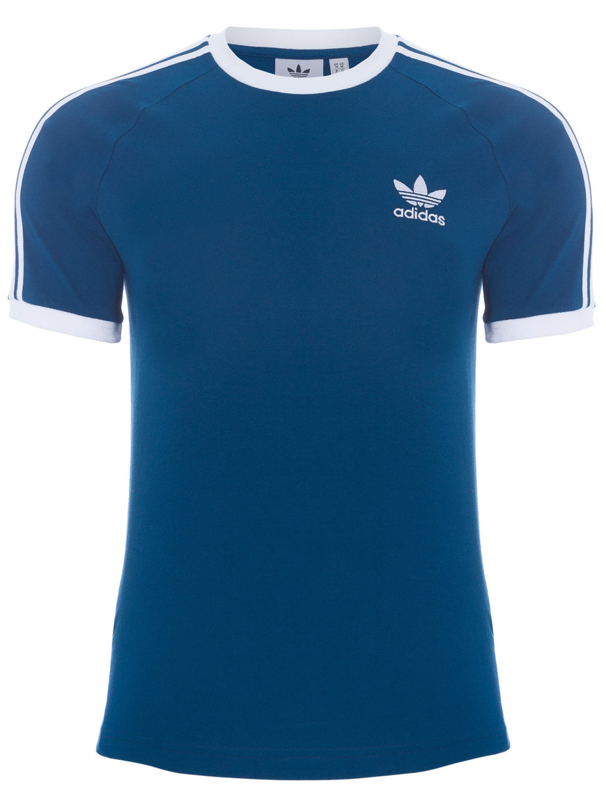 Moda Camiseta 3 stripes adidas azul  