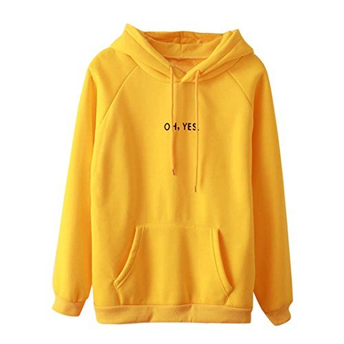 Social K-youth Sudaderas para Mujer, OH, Yes.” Letras Mujer Sudaderas con Capucha Manga