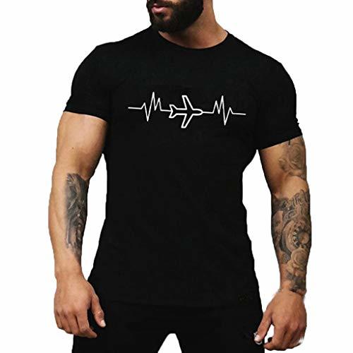 Productos Blusas Hombre Lanskirt Camisetas Basicas Hombre Tops de ImpresióN de AvióN de