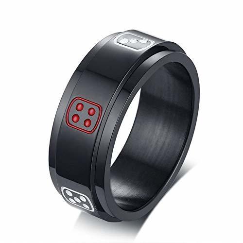 Social JIEZHI Spinner Anel Masculino Aneis Masculino Acero Inoxidable Lucky Fortune Craps Anillos