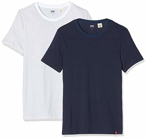 Social Levi's Slim 2pk Crewneck 1 Camiseta, Multicolor (2 Pack Olive Night