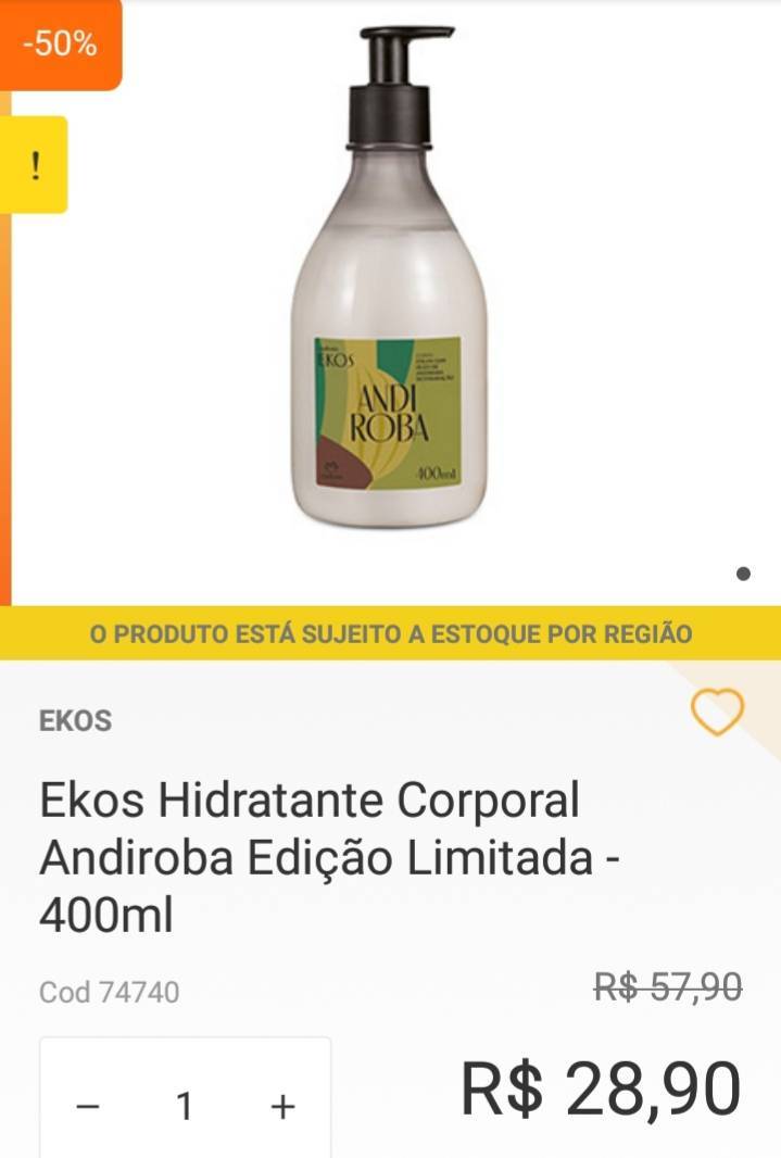 Productos Hidratante Andiroba