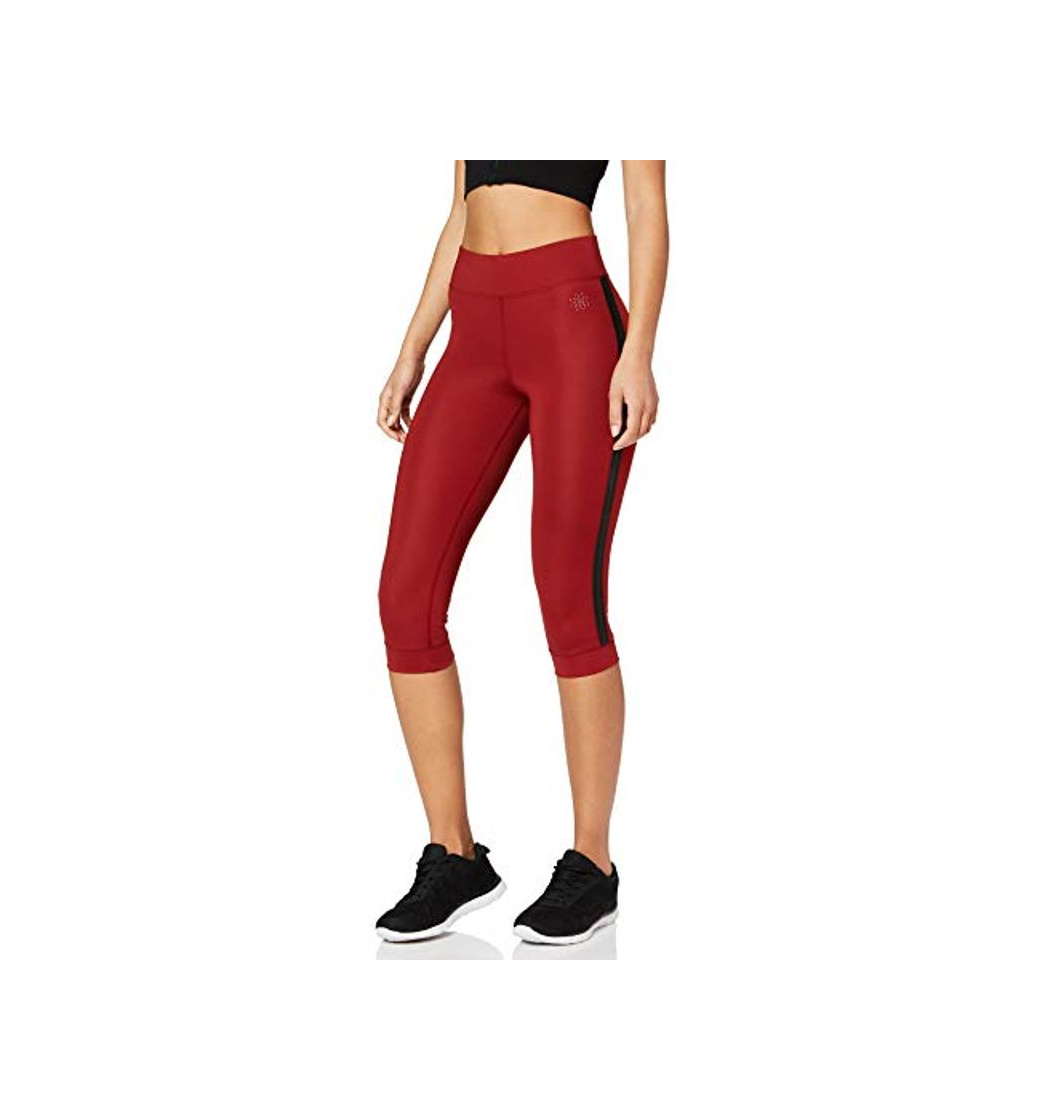 Moda Marca Amazon - AURIQUE Leggings de Deporte con Banda Lateral Estilo Capri