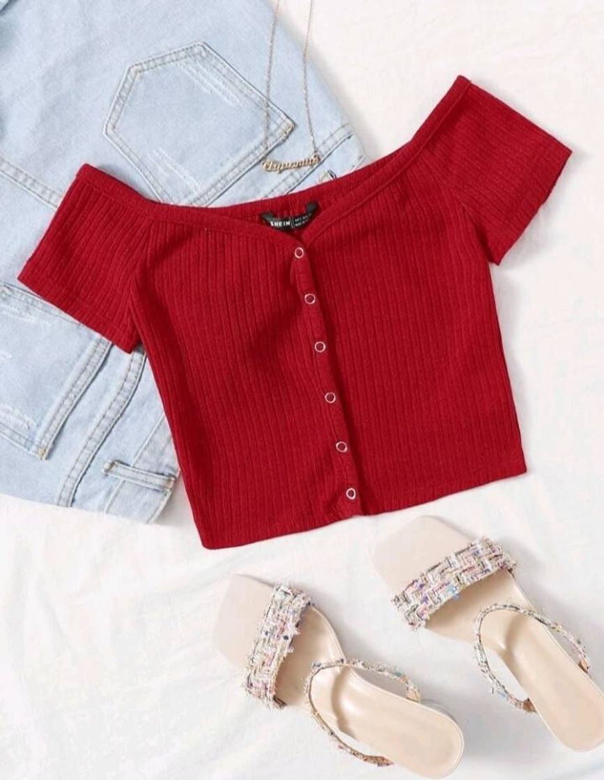 Fashion cropped vermelho