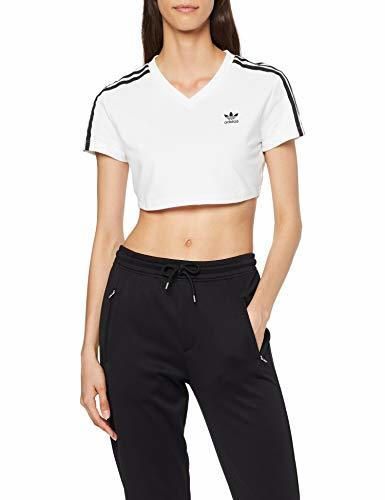 adidas Cropped tee Camiseta, Mujer, Blanco