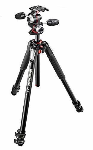 Social Manfrotto 055, Kit de Trípode Fotográfico Profesional con Rótula 3-Way, 3 Secciones
